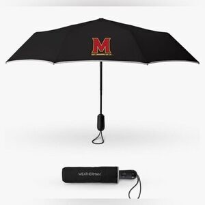 NIBWT Weatherman Umbrella 12” Long Durable Frame Fits Bag/Purse U of Maryland